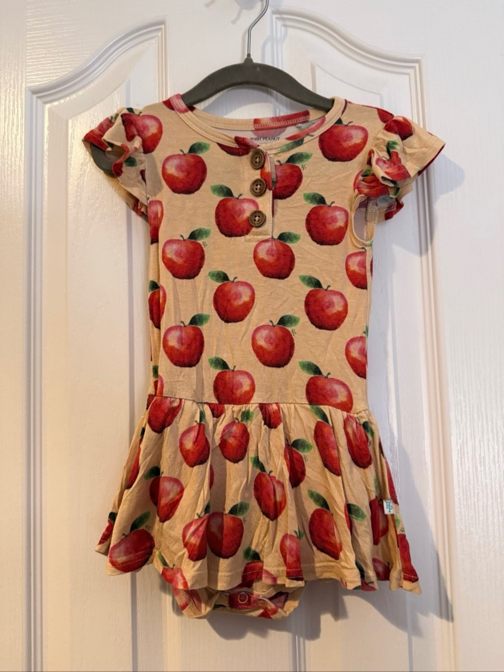 Posh Peanut Apple Print Ruffled Romper 18/24